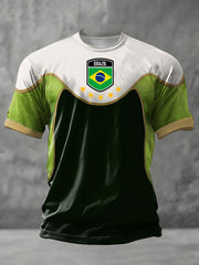 Men's Brazil Football Lover Printed T-shirt