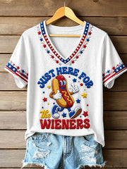 Women's 4th of July Freedom Funny Winners Printed T-shirt