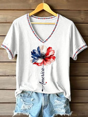 Women's Floral V-Neck T-Shirt