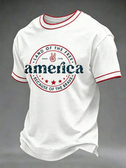Men's 'Land Of The Free' Printed Casual T-Shirt