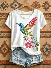 Women's Hummingbird Indigenous Art T-Shirt