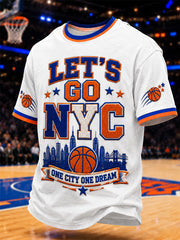 Men's GO NEW YORK GO! Gift For Basketball Fans Print Casual Tee