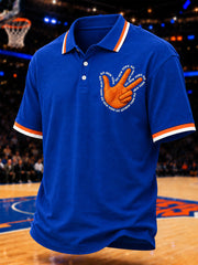 Men's Go New York Gift For Basketball Fans Print Casual Polo
