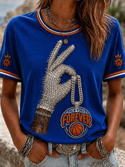 Women's Classic Basketball Fan Graphic Short Sleeve T-shirt