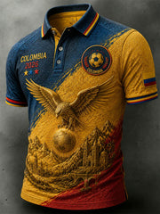 Men's 2026 Colombia Football Print Casual polo shirt