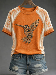 Women's Indigenous Totem Print Casual T-Shirt