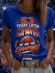 Women's New York Basketball Champions Celebration Print Casual Tee