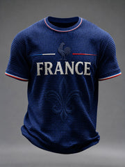 Men's France Football Waffle Short Sleeves T-shirt