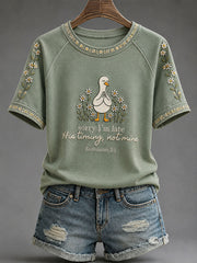 Women's 'Sorry I'm Late' Print Casual T-Shirt