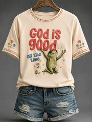 Women's“God Is Good All The Time” Faith Casual T-shirt