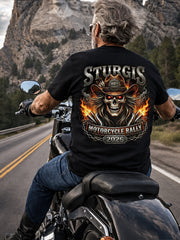 Men’s Sturgis Motorcycle Rally Skull Back Graphic Tee