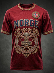 Men's Norway Viking Celtic Pattern Print Short Sleeves T-shirt