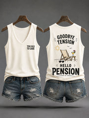 Women's 'Goodbye Tension,Hello Pension' Vests
