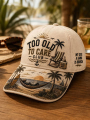 Too Old to Care Club Printed Casual Unisex Cap