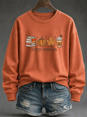 Women's Cozy Season Printed Casual Sweatshirt