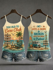 Women's 'too old to care club my give a damn is broken life's too short to pretend' tops
