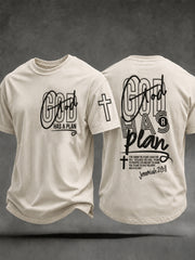 Men's Christian God Has A Plan Cross Short Sleeve T-shirt