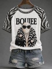 Women's Glam Ghost Print Casual T-Shirt