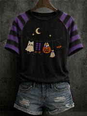 Women's Ghost Print Casual T-Shirt