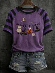 Women's Ghost Print Casual T-Shirt