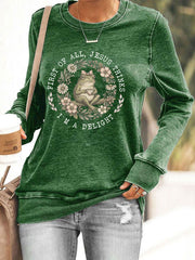 Women's 'Jesus Thinks I'm A Delight' Printed Casual Sweatshirt