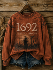 Women's Halloween 1692 They Missed One Printed Sweatshirt