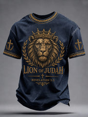 Men's Christian Lion of Judah Art Short Sleeve T-shirt