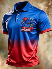 Men's Football Lover Buffalo Print Polo