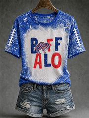 Women's Football Lover Buffalo Print Tee