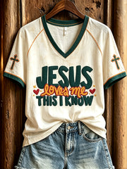 Women's faith theme slogan casual short-sleeved T-shirt