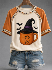 Women's Is He Dead Yet? 8647 Halloween Witch Hat Print Tee