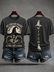 Women's My Broom Broke So Now I Ride A Horse Short-sleeved T-shirt