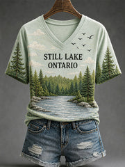 Women's 'STILL LAKE ONTARIO' Lake Ontario Natural Scenery Casual T-shirt