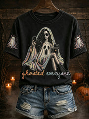 Women's Halloween "ghosted everyone" T-shirts