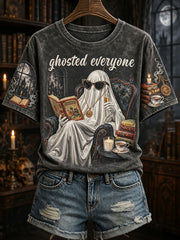 Women's Halloween "ghosted everyone" T-shirts