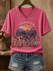 Women's Country Music Lover Art Printed T-shirt