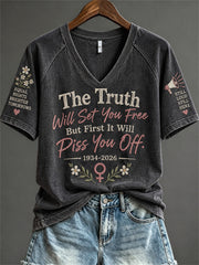 Women's The Truth Will Set You Free Women Power Memorial short-sleeved T-shirt