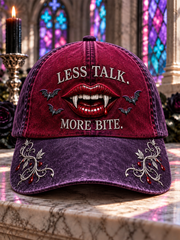 Unisex Gothic Vampire Fangs Funny Slogan Print Hat