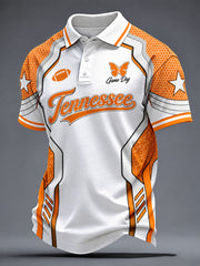 Men's Football Game Day Graphic Casual Polo Shirt