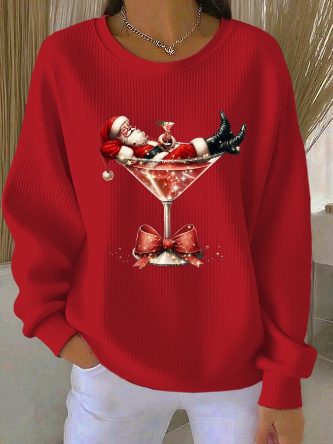 Women's  Santa Claus Printed Tops