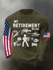 Men's Funny Veteran Retirement Printed Waffle Tops