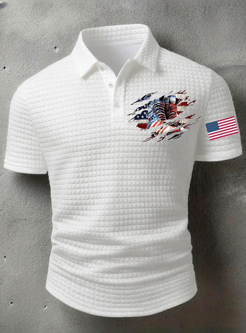 Men's American Flag Veterans Day Printed Shirt