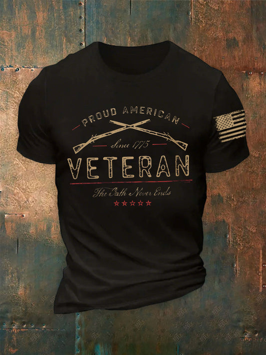 Men's Proud American Veteran short sleeves t-shirt