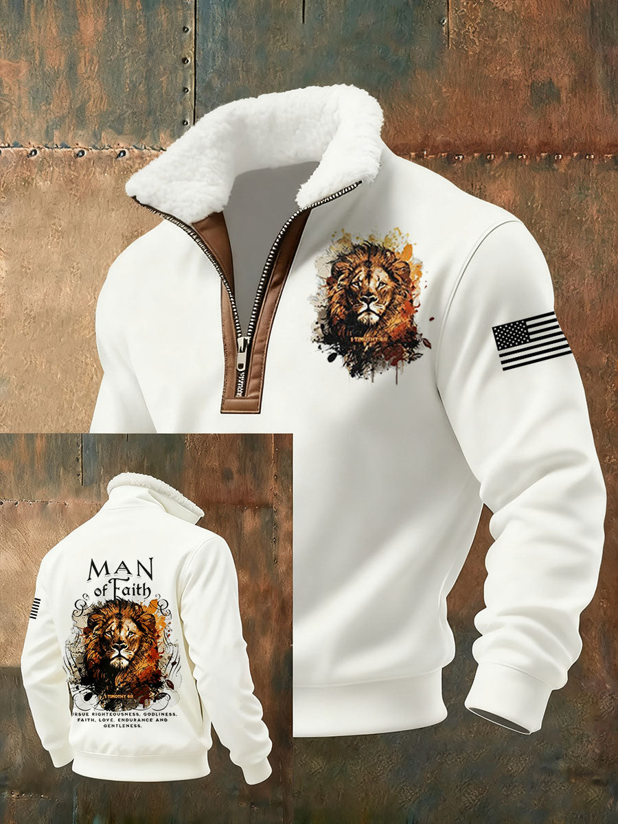 Men's Man Of Faith Baggy Zip-up Hoodie