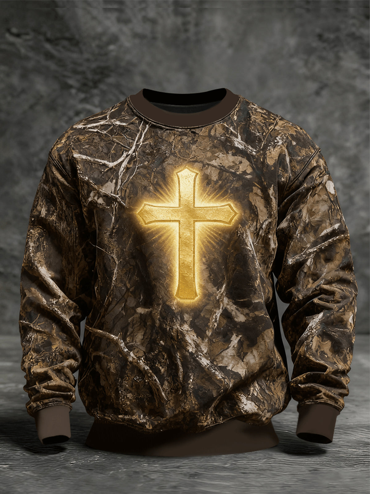 Men's Faith Camo Crew Neck Sweatshirt