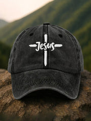 Unisex Jesus Cross Faith Print Hat
