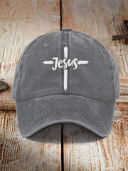 Unisex Jesus Cross Faith Print Hat