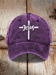 Unisex Jesus Cross Faith Print Hat