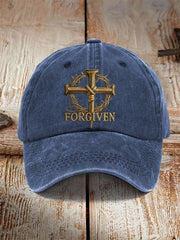 Unisex Forgiven Cross Faith Print Hat