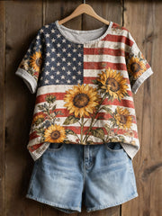 Women's Floral Art Print Casual T-Shirt